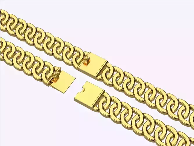women cuban chain cuban bracelet 3D print model