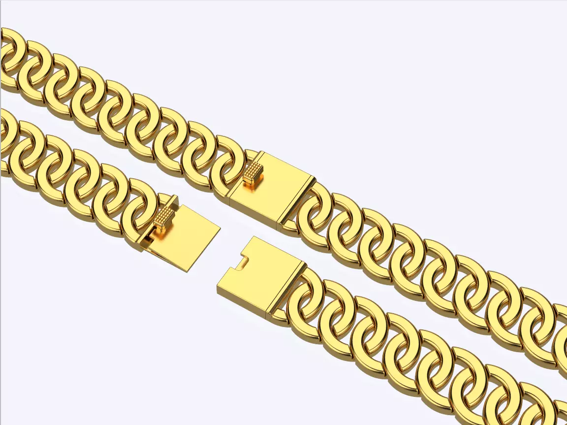 women cuban chain cuban bracelet 3D print model_0