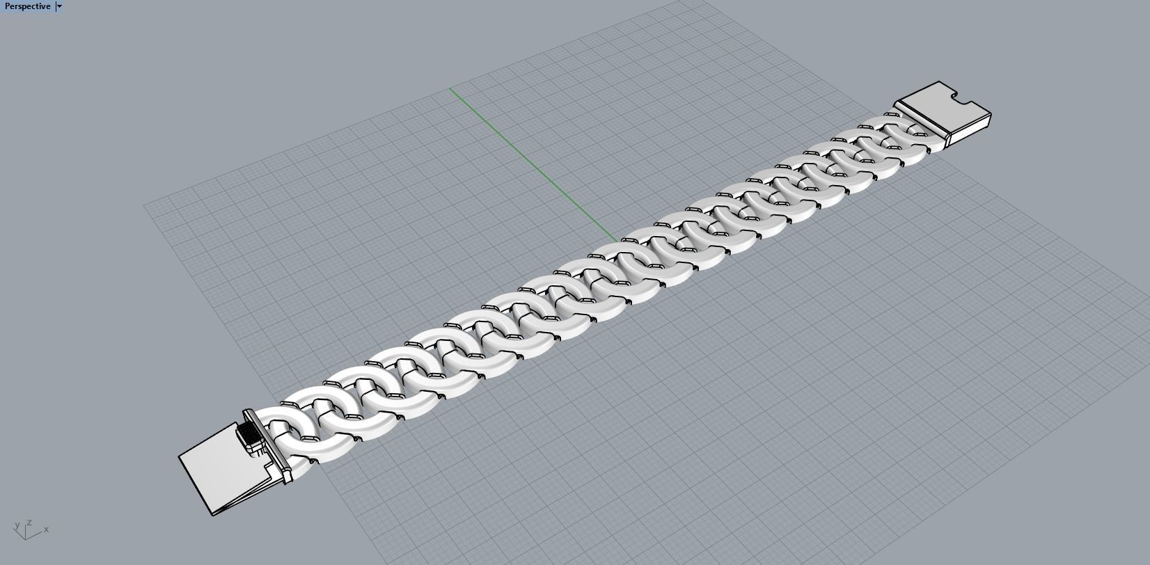 women cuban chain cuban bracelet 3D print model_17