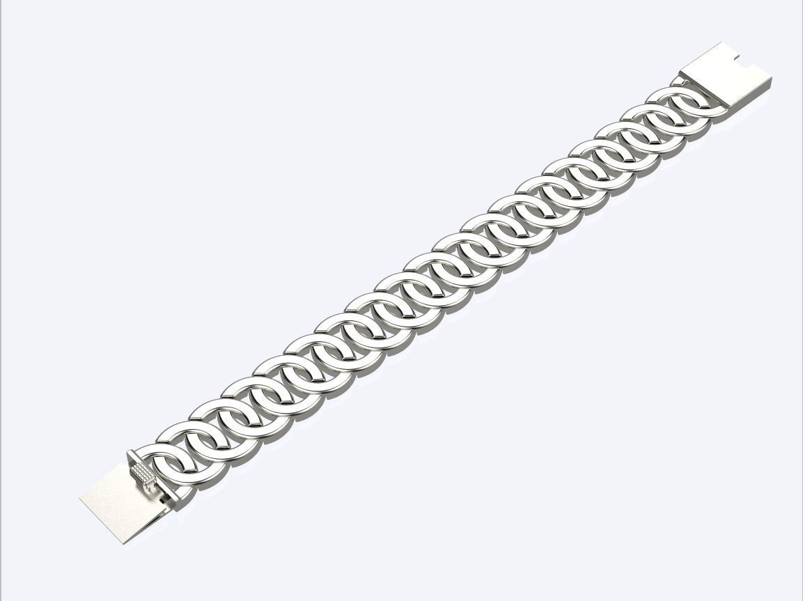 women cuban chain cuban bracelet 3D print model_12