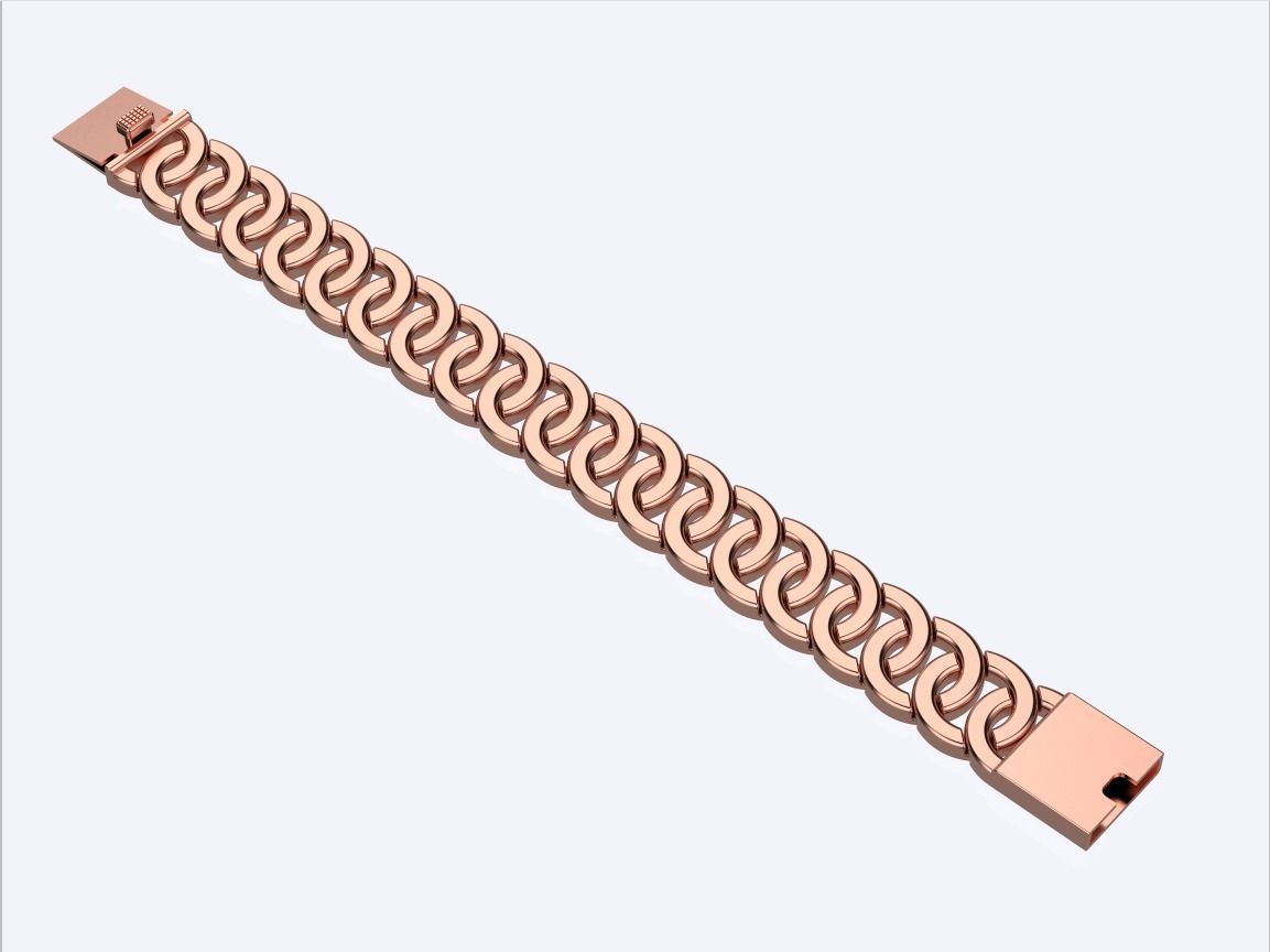 women cuban chain cuban bracelet 3D print model_13