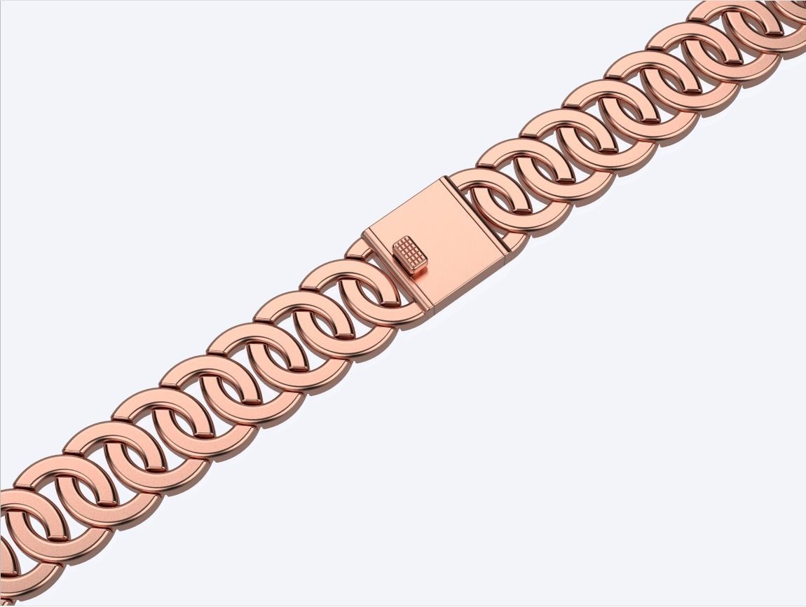 women cuban chain cuban bracelet 3D print model_8
