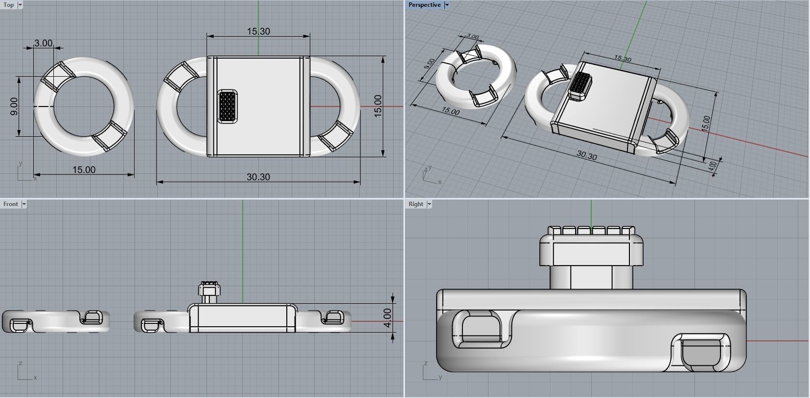 women cuban chain cuban bracelet 3D print model_24