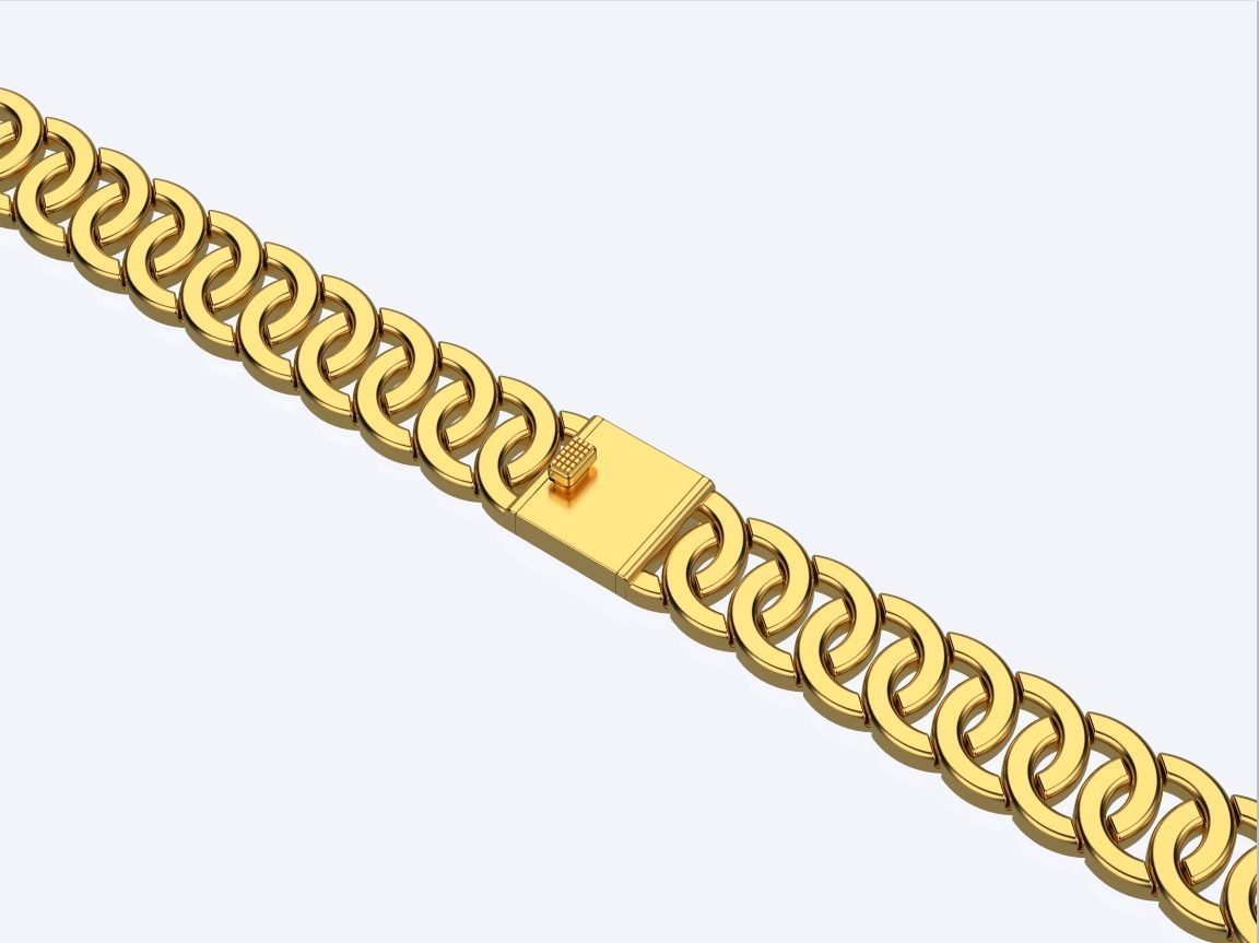 women cuban chain cuban bracelet 3D print model_3