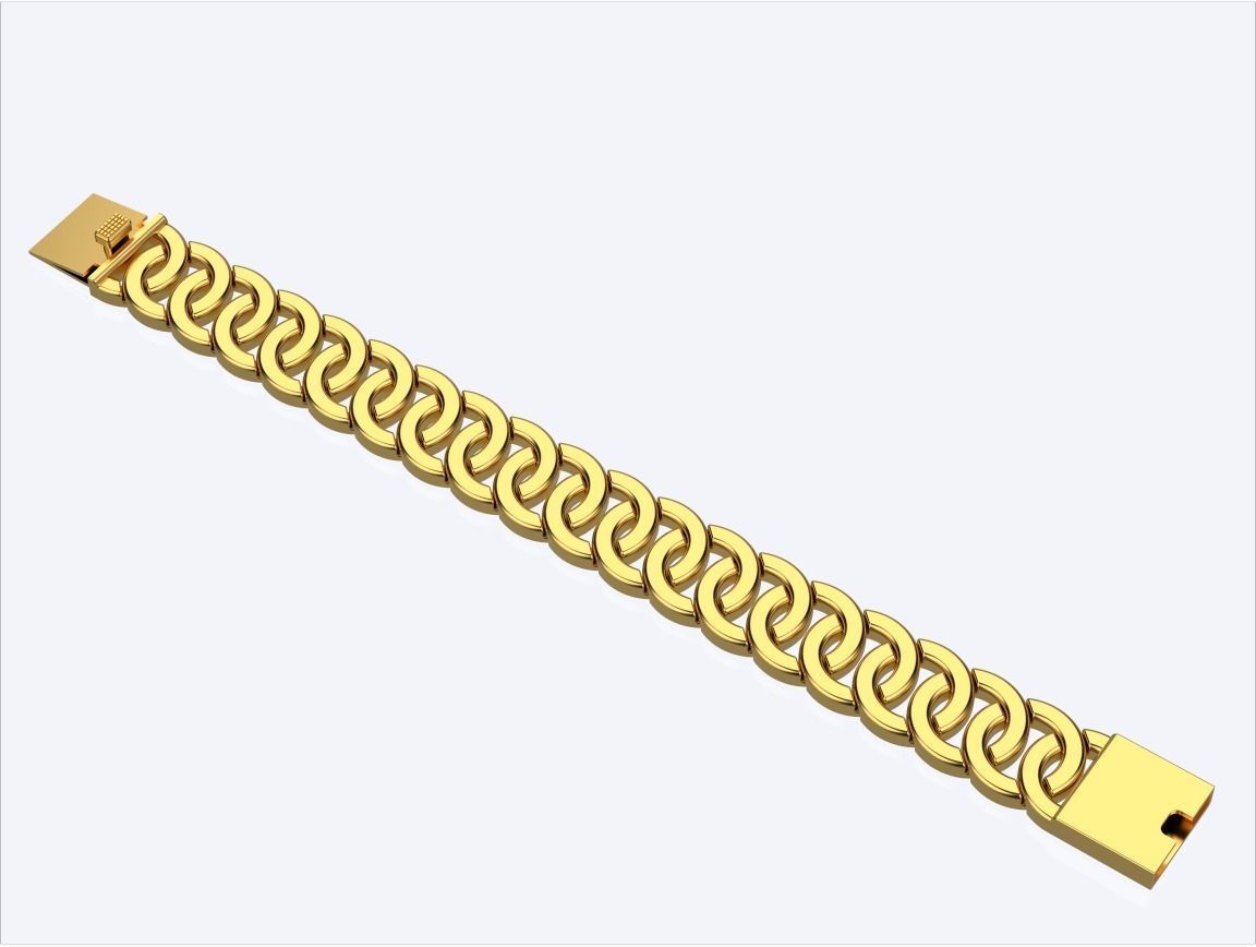 women cuban chain cuban bracelet 3D print model_9