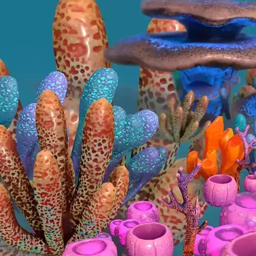 Aqua Plants Low-poly 3D model
