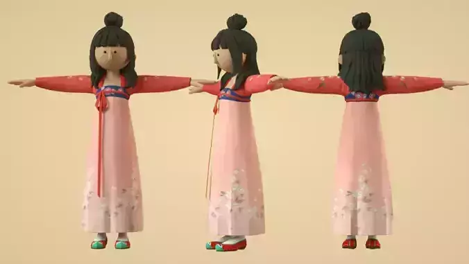 Cartoon Hanfu girl