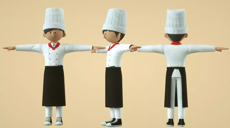cartoon chef boy 3D model_0