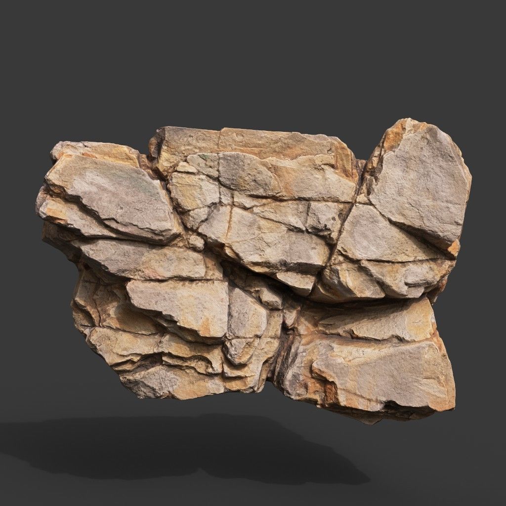 High Poly Yellow Cliff Face 221208 - Ultra HD 16K Texture 3D model_1
