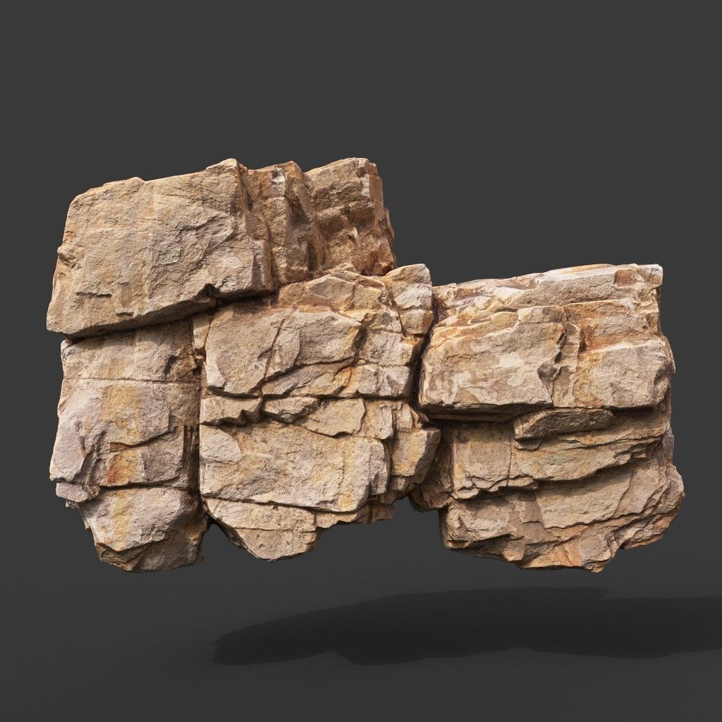 High Poly Yellow Cliff Face 221208 - Ultra HD 16K Texture 3D model_7