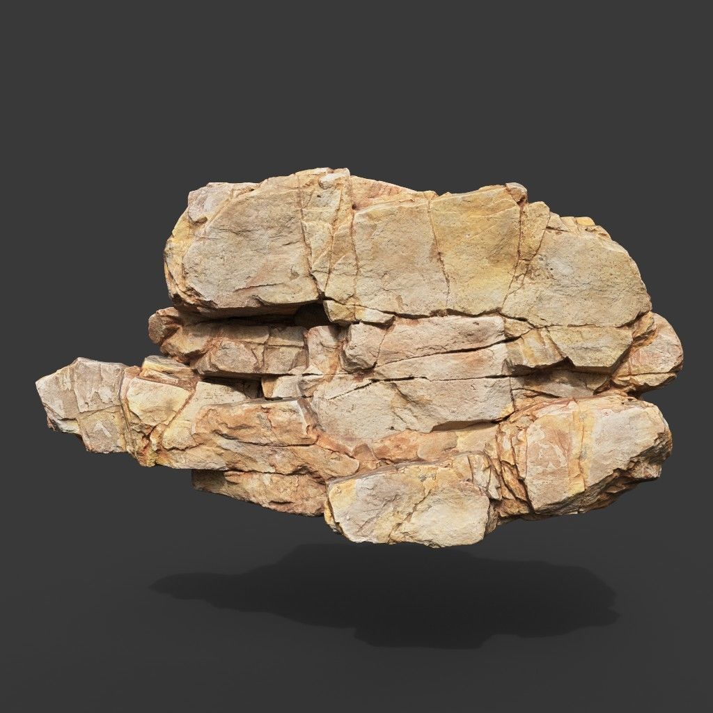 High Poly Yellow Cliff Face 221208 - Ultra HD 16K Texture 3D model_15