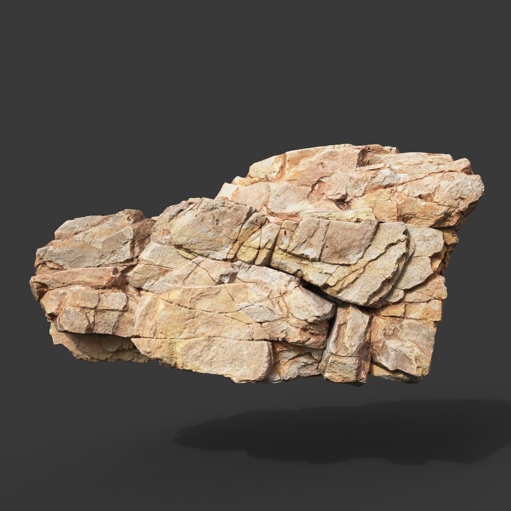 High Poly Yellow Cliff Face 221208 - Ultra HD 16K Texture 3D model_13