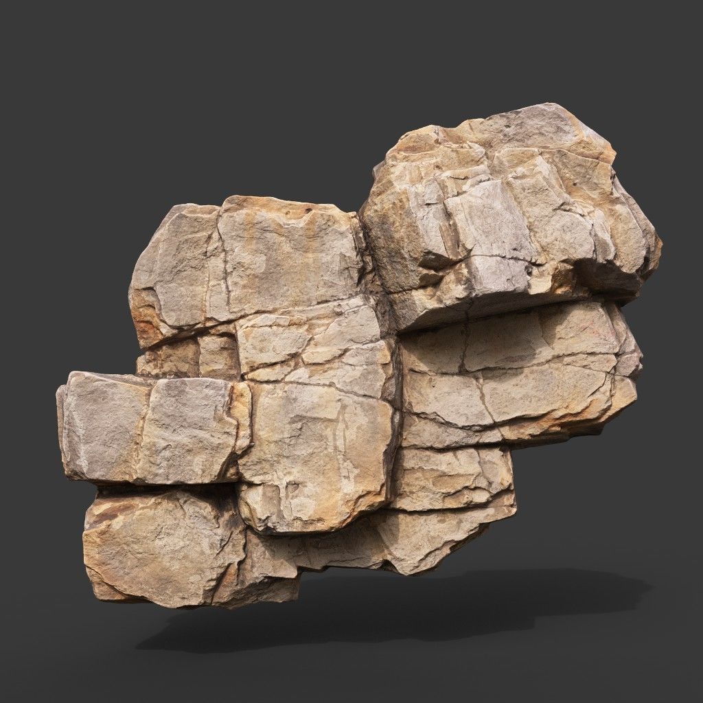 High Poly Yellow Cliff Face 221208 - Ultra HD 16K Texture 3D model_3