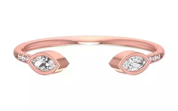 Solitaire Women Light Weight marquise stone Band Ring