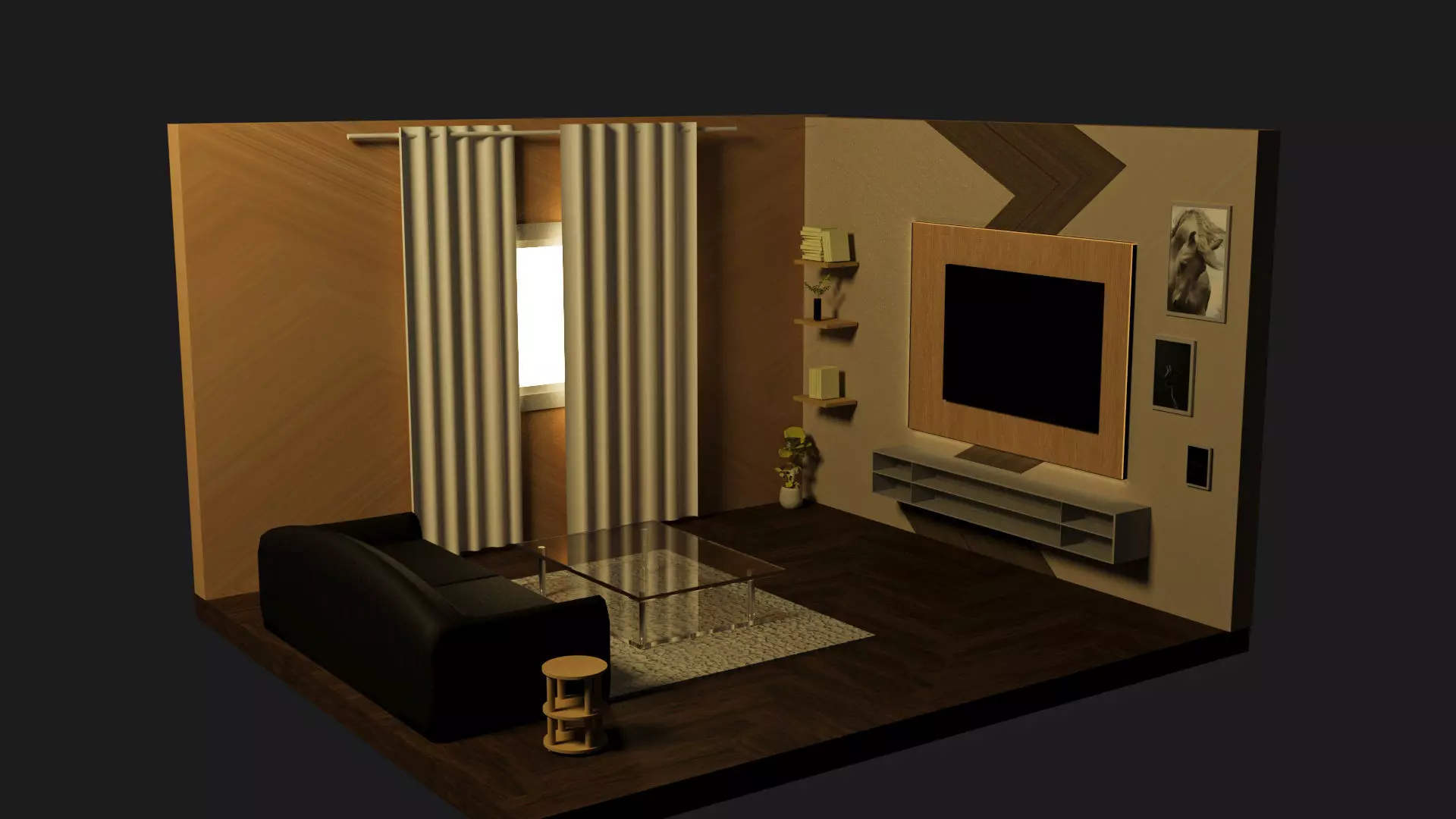 living room Isometric Room 3D model | CGTrader