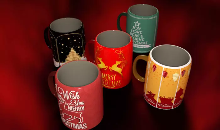 ChristmasMug Xmas Low-poly 3D model_0