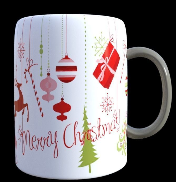 ChristmasMug Xmas Low-poly 3D model_2