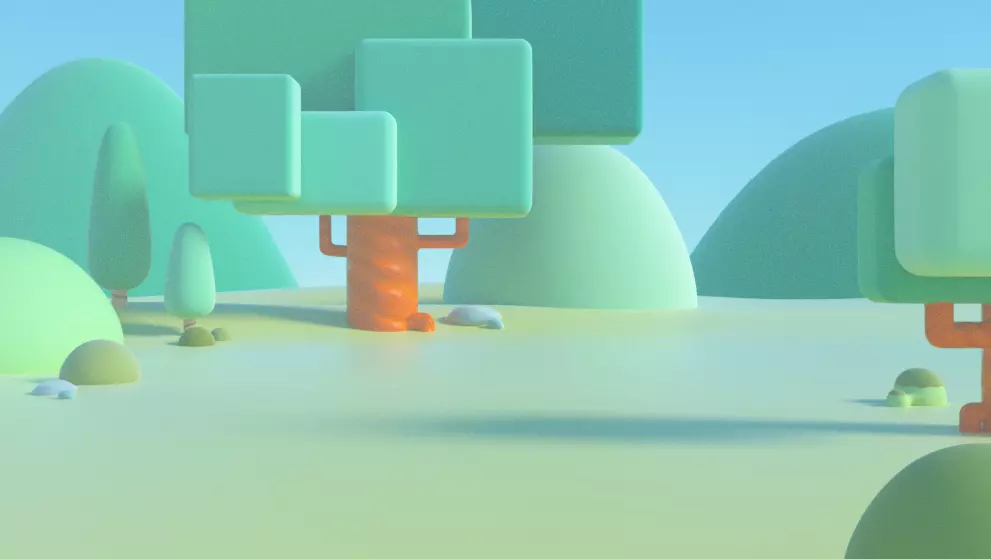 cartoon forest scene 3D model_0