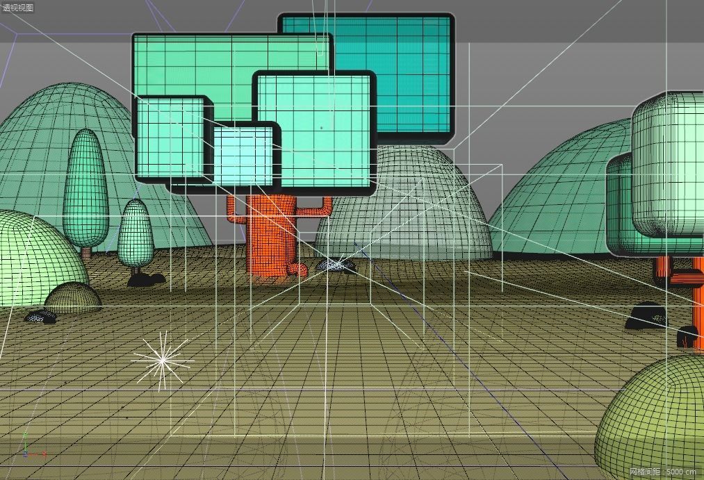 cartoon forest scene 3D model_1