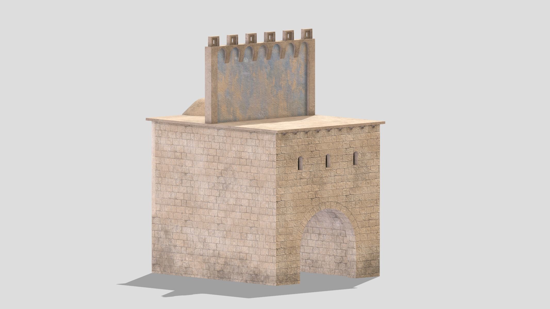 Castle Medieval Middle Ages 01 Low Poly PBR Realistic Low-poly 3D model_6