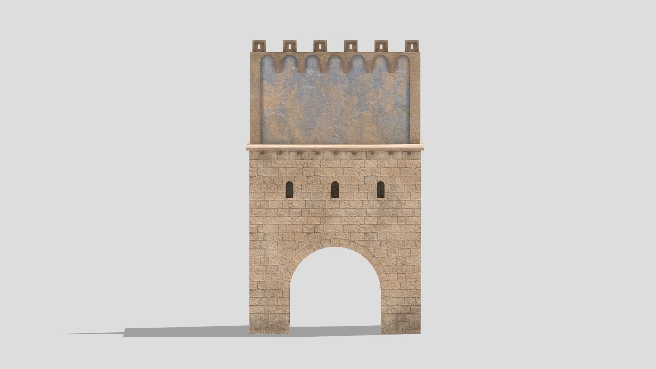 Castle Medieval Middle Ages 01 Low Poly PBR Realistic Low-poly 3D model_5