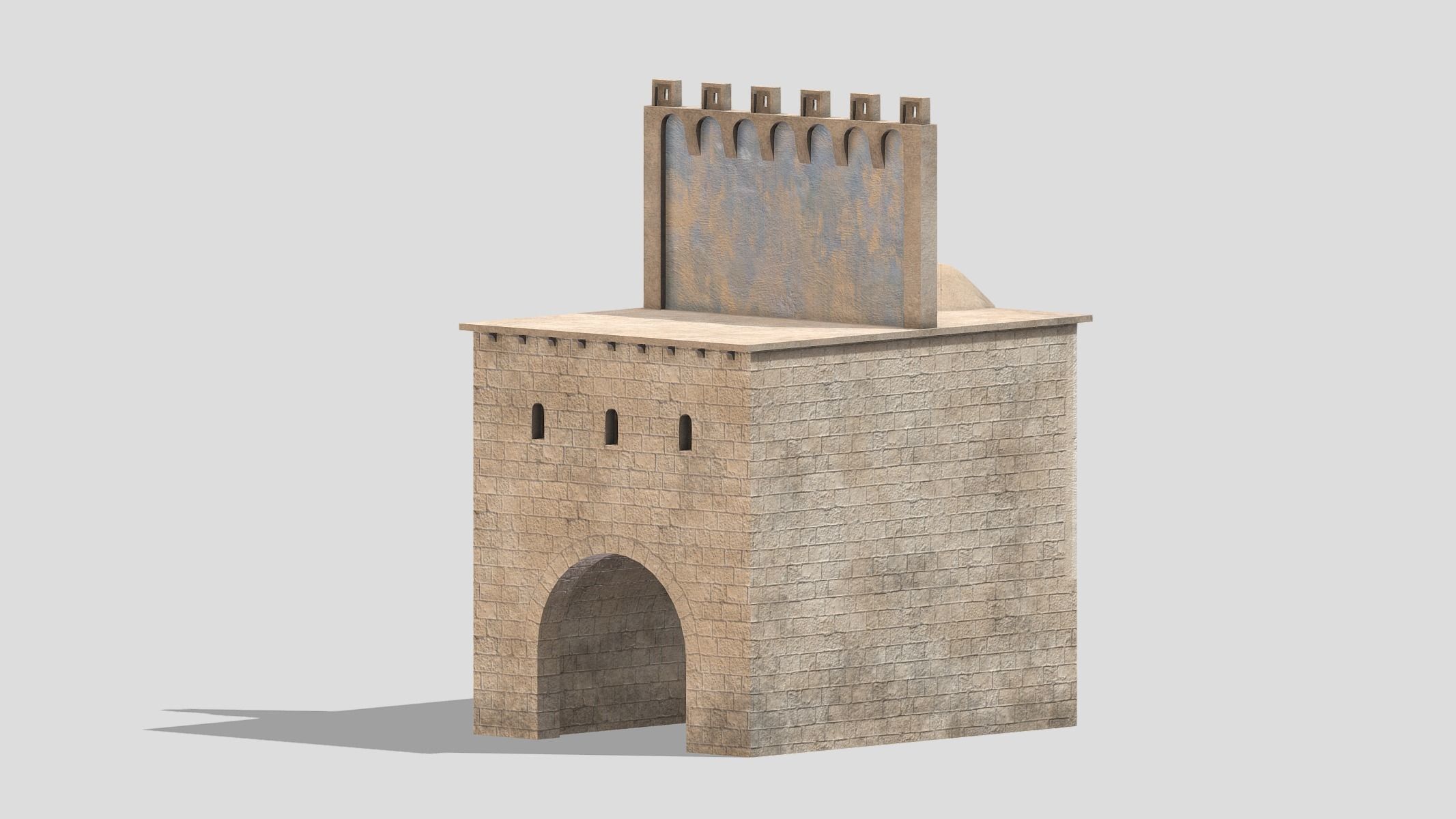 Castle Medieval Middle Ages 01 Low Poly PBR Realistic Low-poly 3D model_4