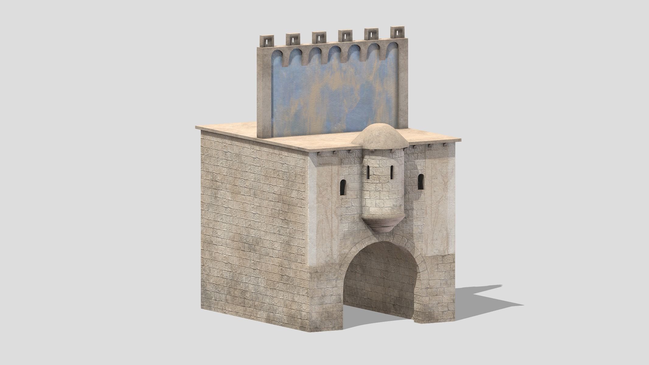 Castle Medieval Middle Ages 01 Low Poly PBR Realistic Low-poly 3D model_9