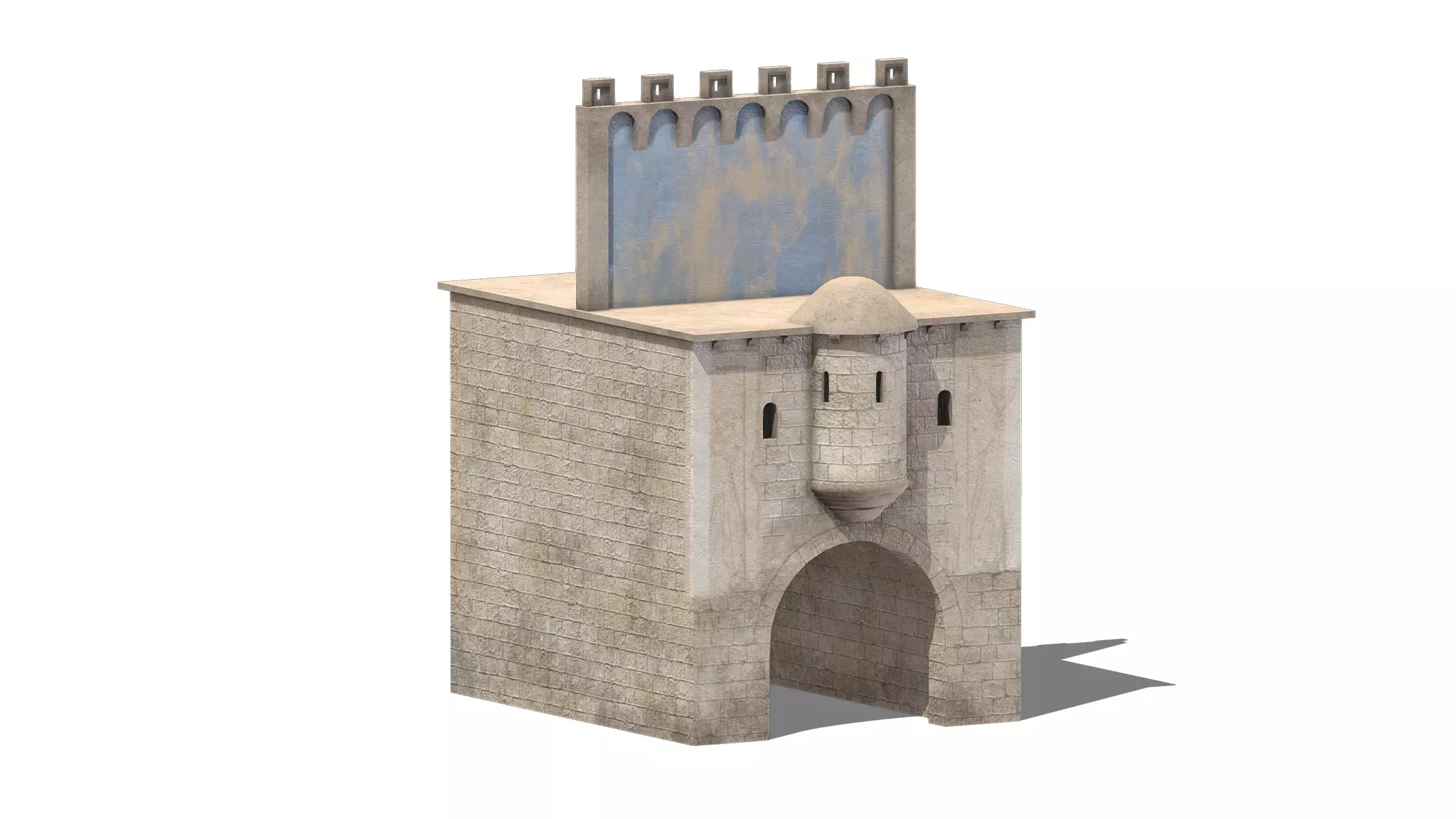 Castle Medieval Middle Ages 01 Low Poly PBR Realistic Low-poly 3D model_0