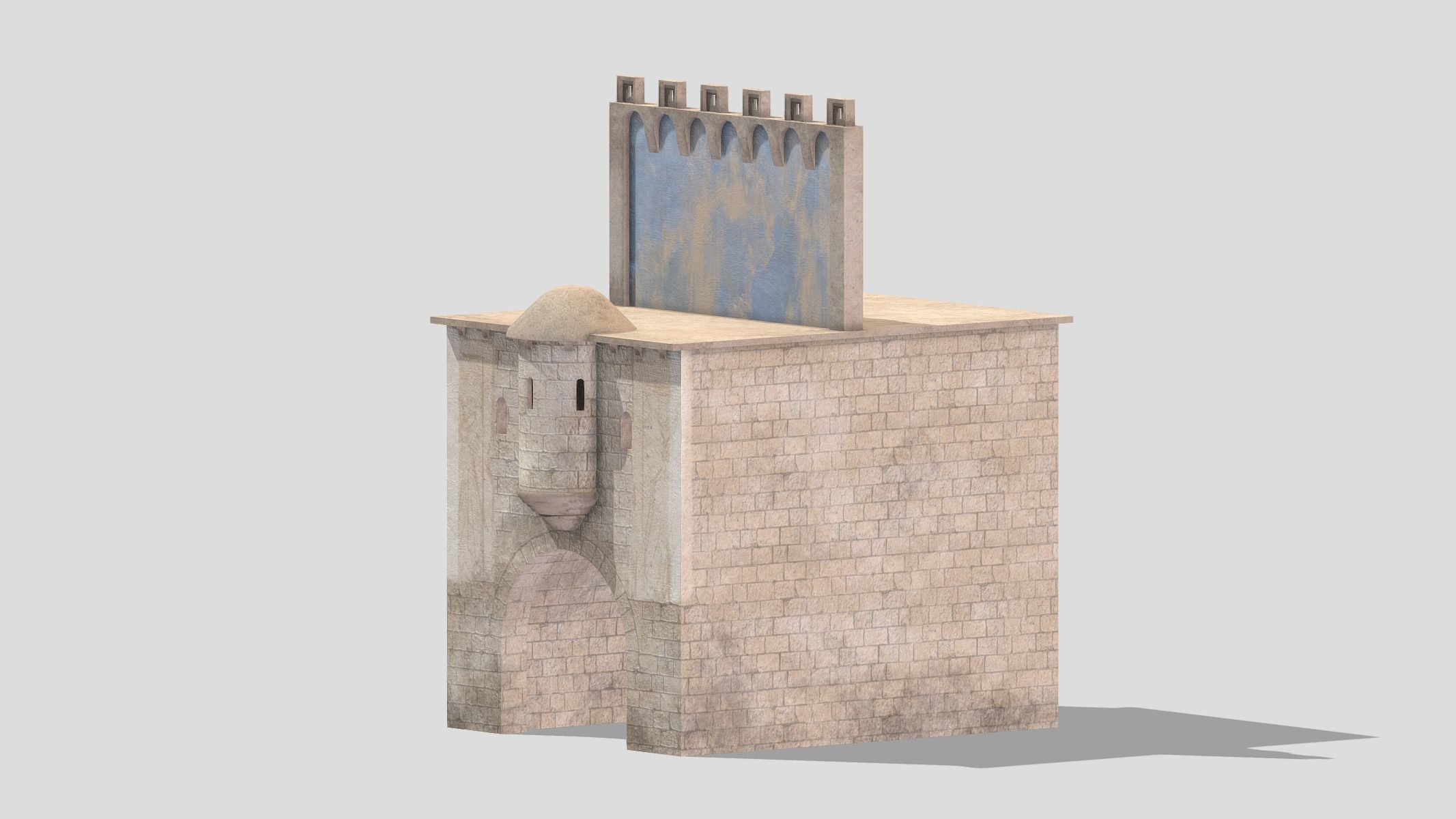 Castle Medieval Middle Ages 01 Low Poly PBR Realistic Low-poly 3D model_8
