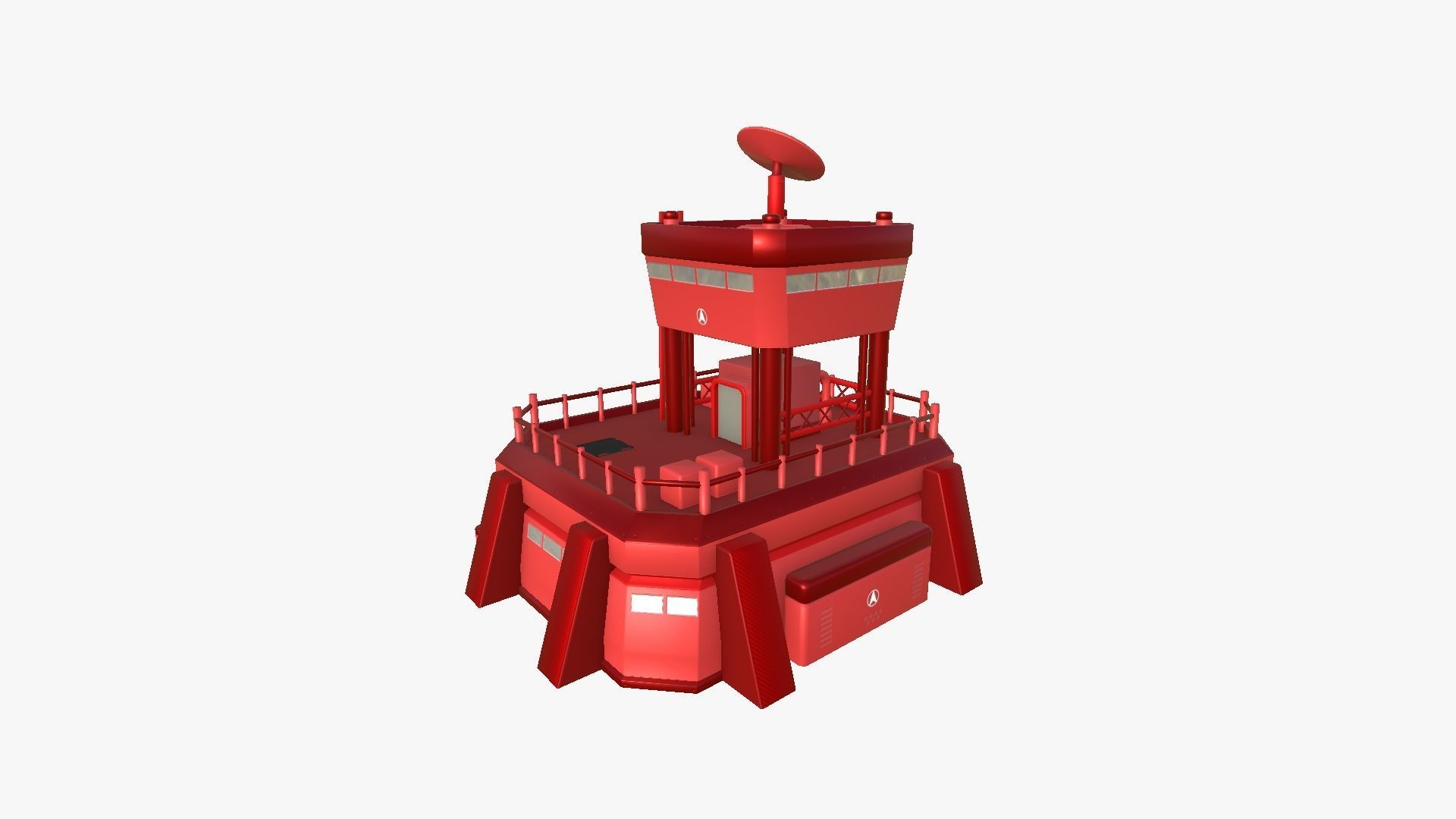 SciFi Facility B05 Red - Sci Fi Exterior Design Low-poly 3D model_3