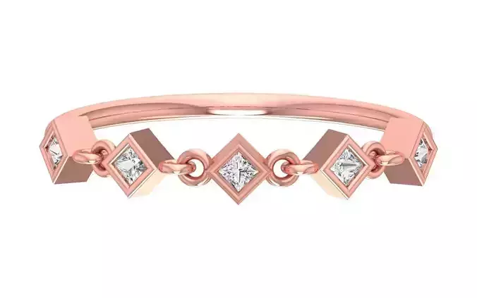 Solitaire Women Light Weight Princess Stone Band Ring