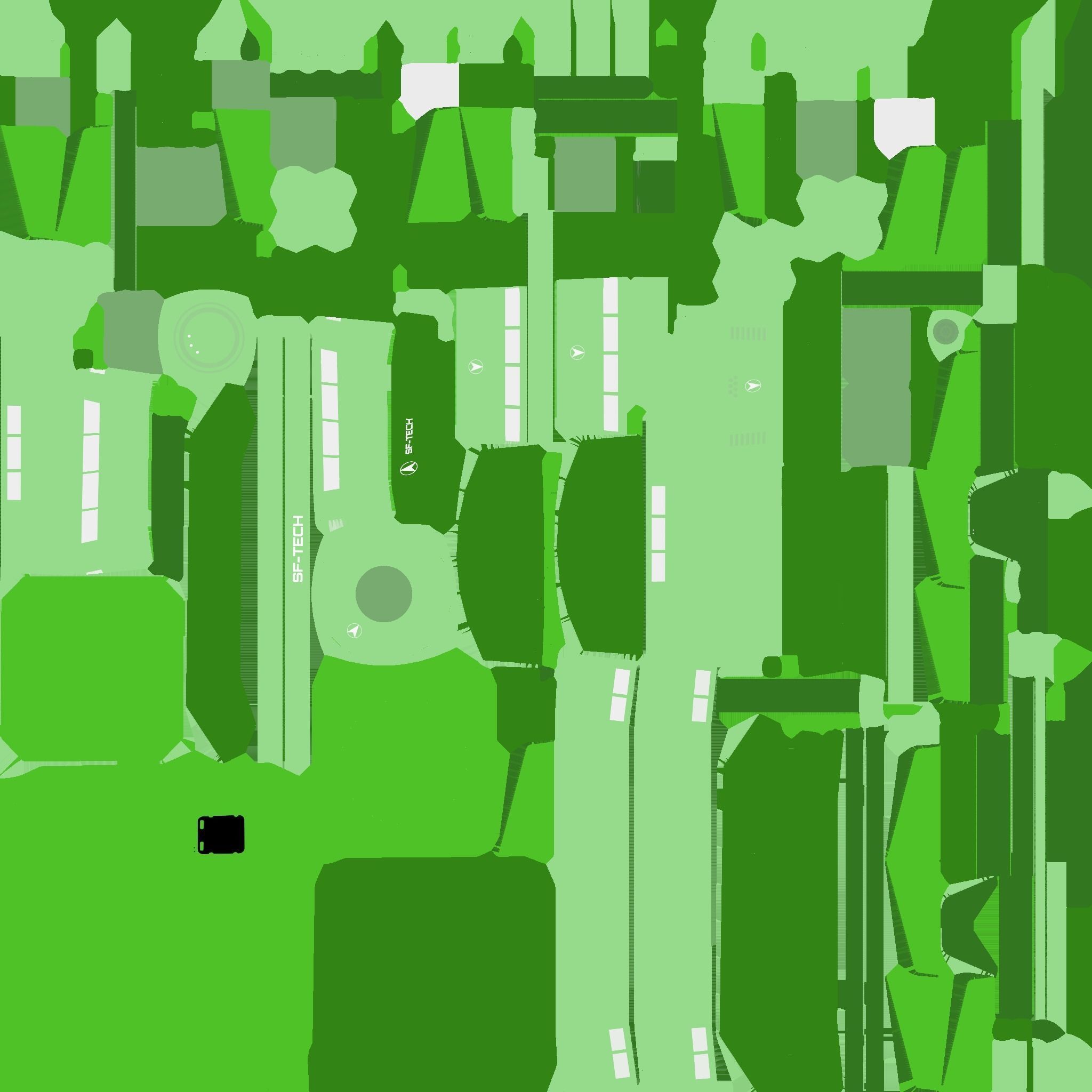 SciFi Facility B06 Green - Sci Fi Exterior Design Low-poly 3D model_23