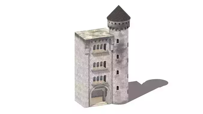 Castle Medieval Middle Ages 02 Low Poly PBR Realistic Low-poly 3D model