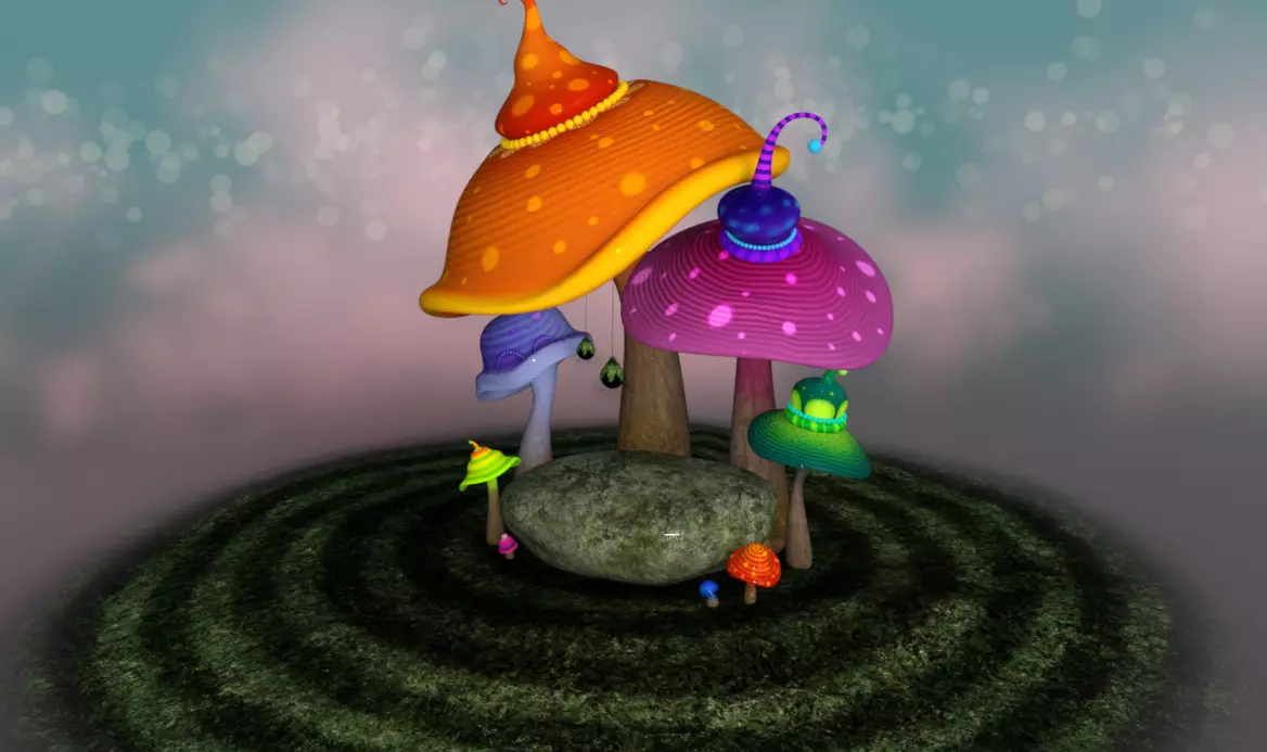 mistical Mushroom Rock 3D model_0