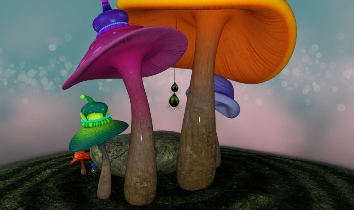 mistical Mushroom Rock 3D model_2