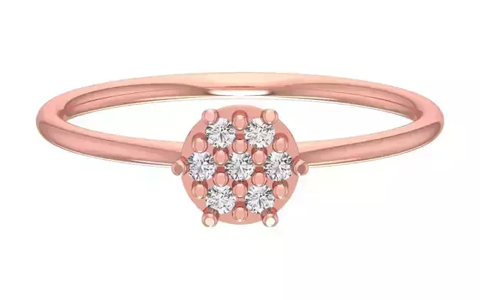 Solitaire Women Light Weight Band Ring