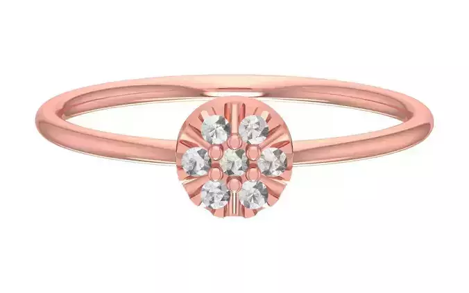 Solitaire Women Light Weight Band Ring