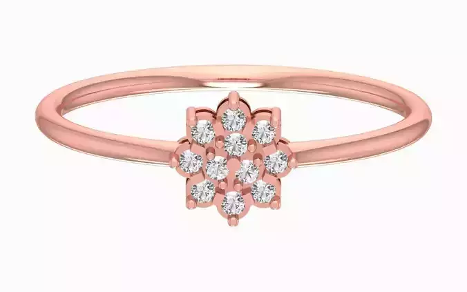 Solitaire Women Light Weight Flower Band Ring