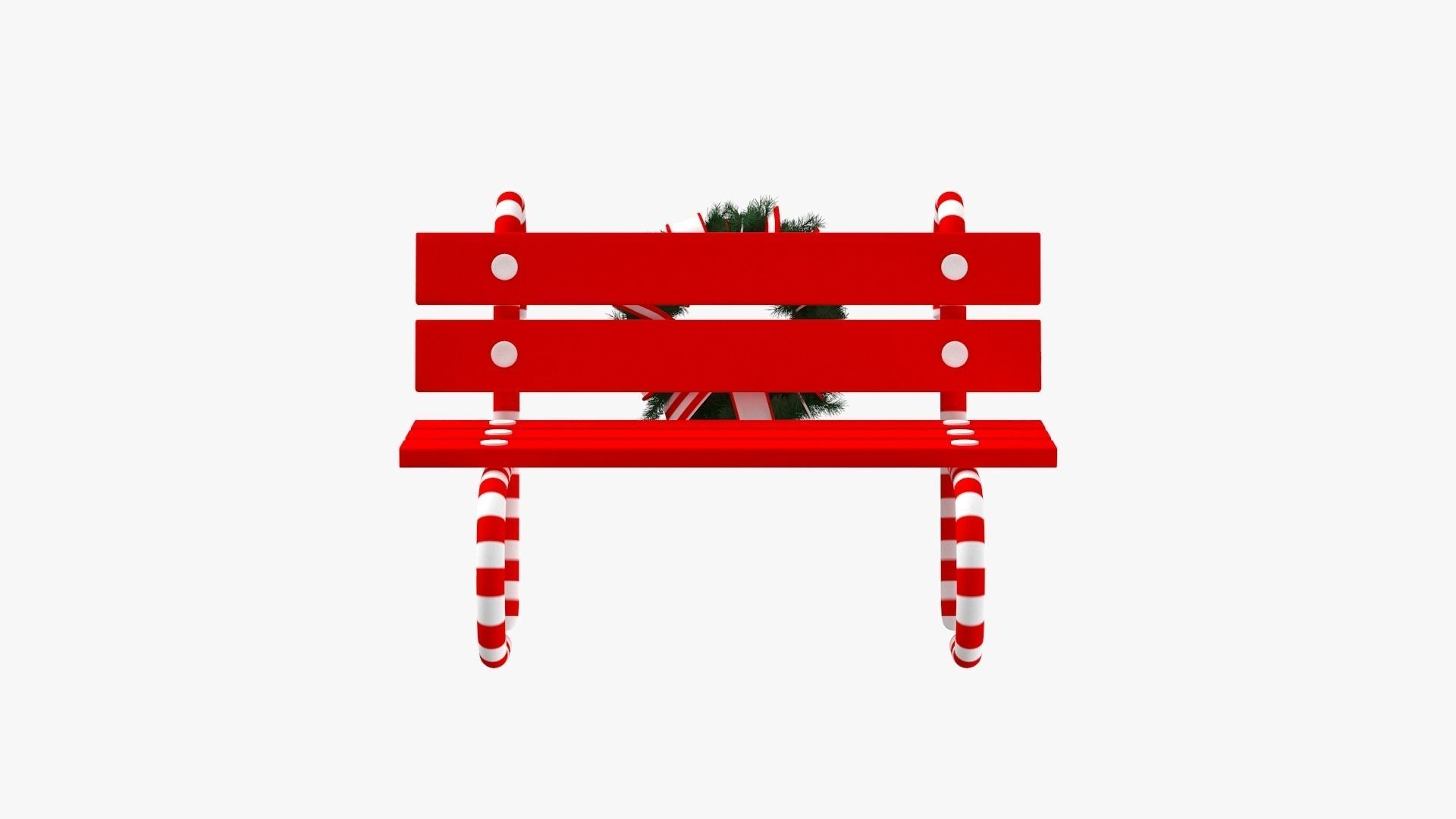 Christmas Bench Free 3D model_3