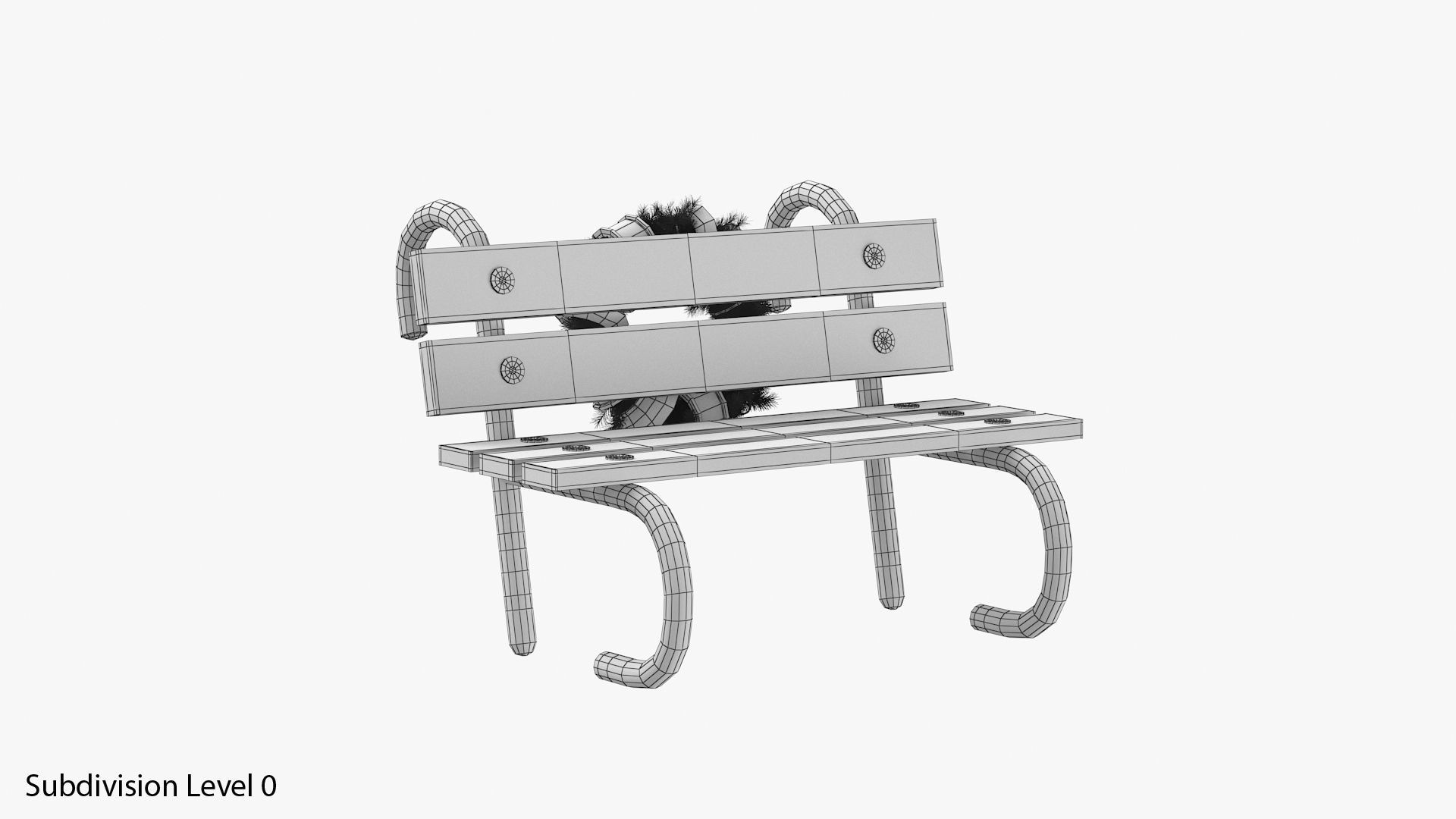 Christmas Bench Free 3D model_1