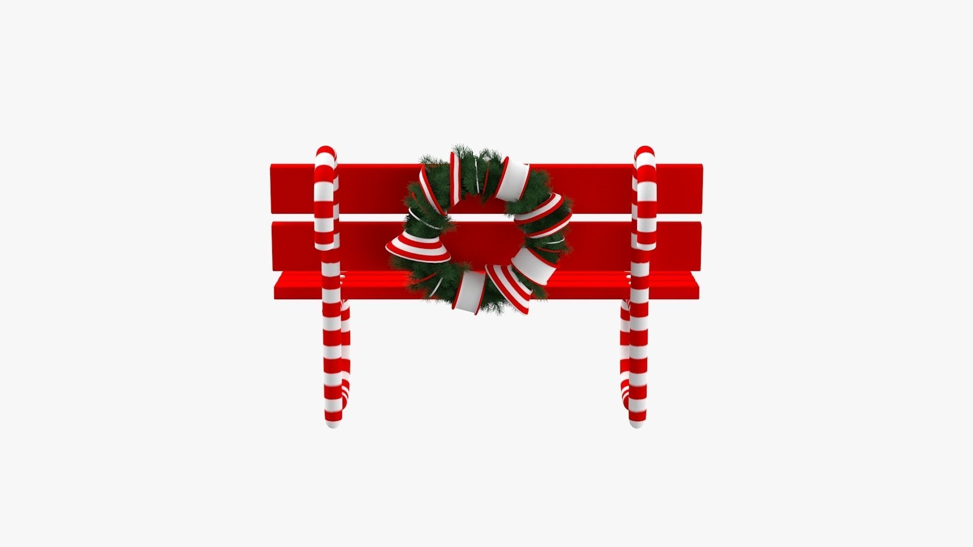 Christmas Bench Free 3D model_5