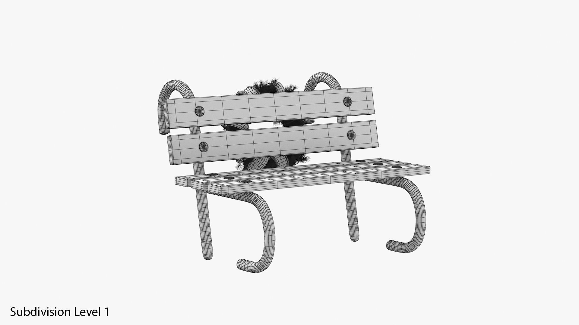 Christmas Bench Free 3D model_2