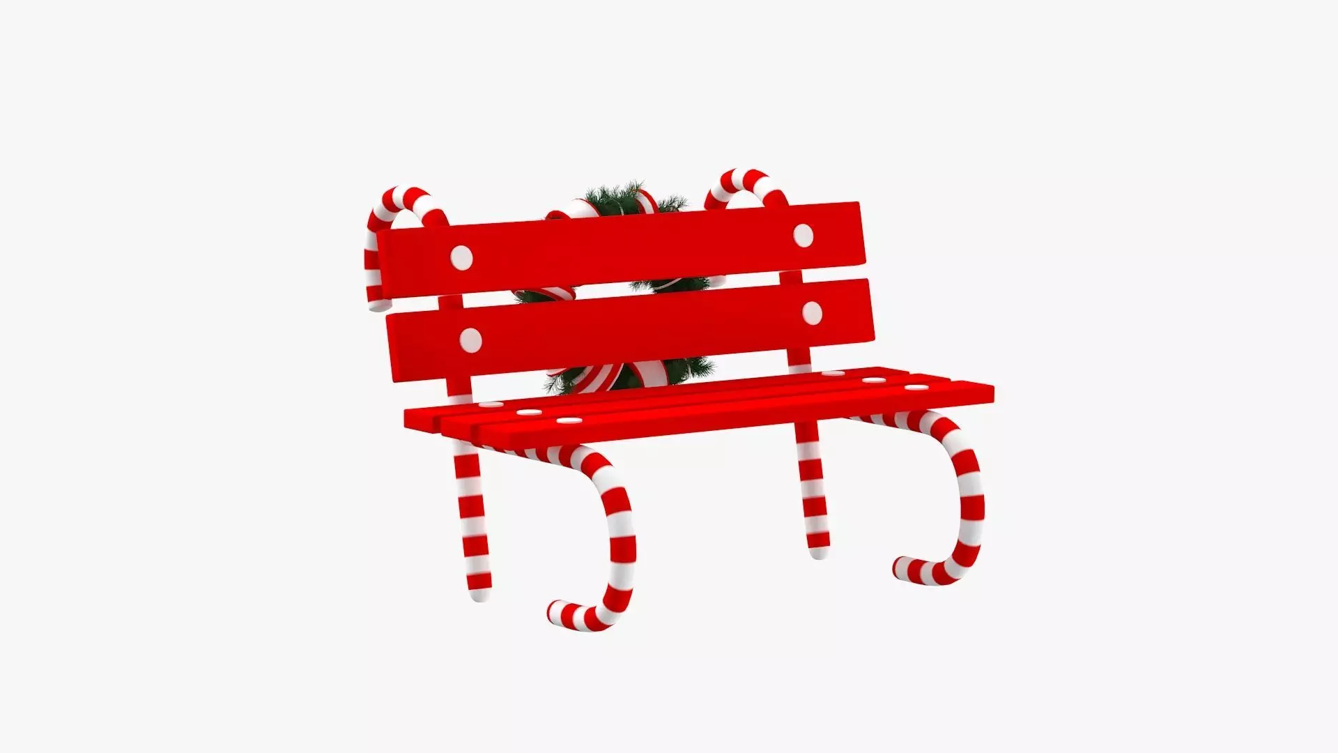 Christmas Bench Free 3D model_0