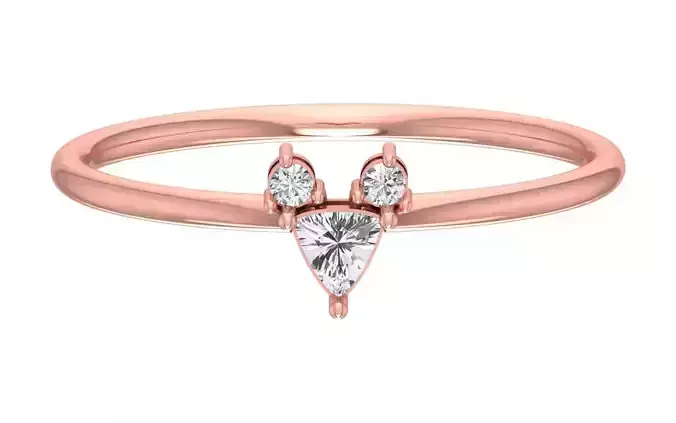 Solitaire Women Light Weight Band Ring