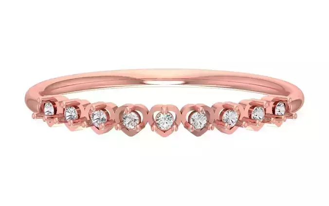 Solitaire Women Light Weight Band Ring