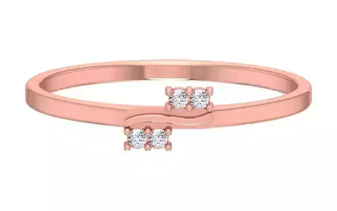 Solitaire Women Light Weight Band Ring