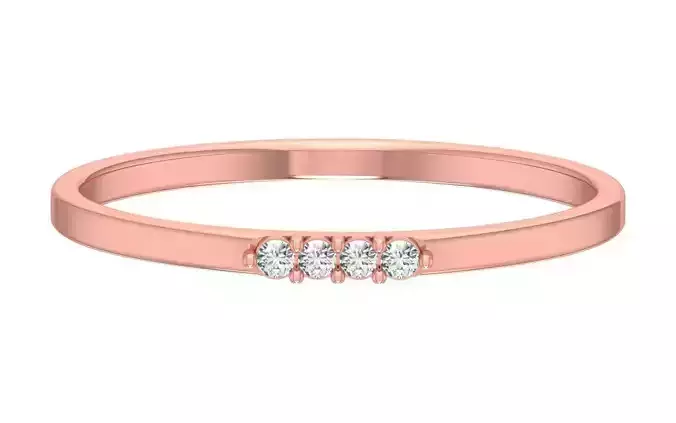 Solitaire Women Light Weight Band Ring