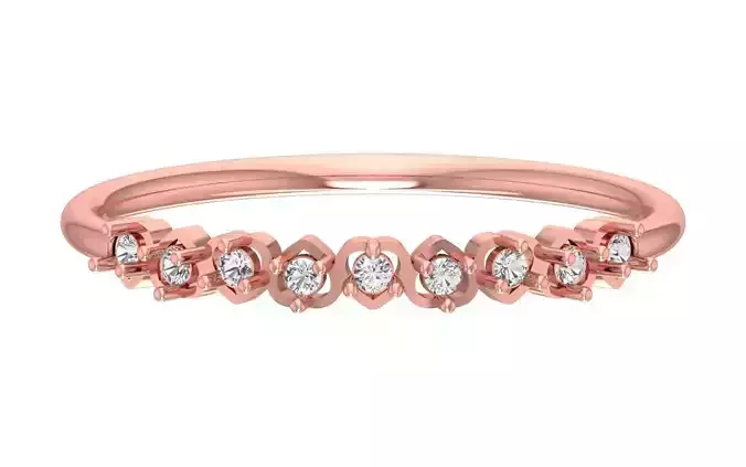 Solitaire Women Light Weight Band Ring