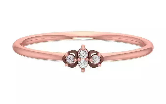 Solitaire Women Light Weight Band Ring