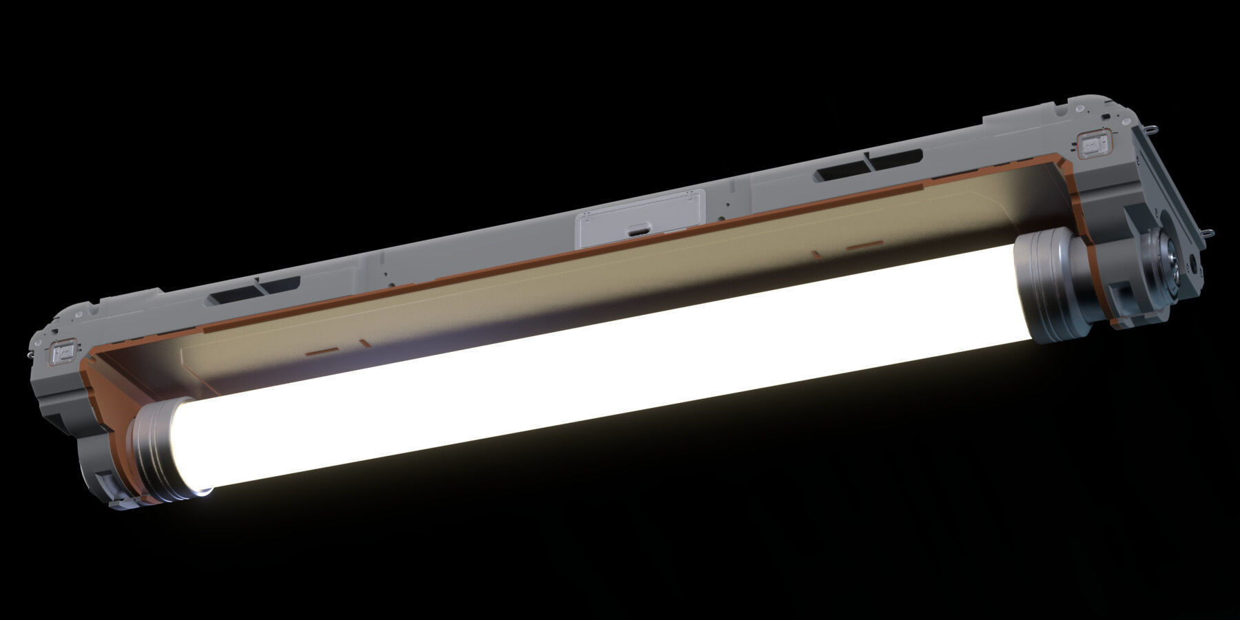 Sci-fi Fluorescent Lamp 3D model_2